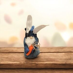 Adorable, Handcrafted Blue Bunny Gnome